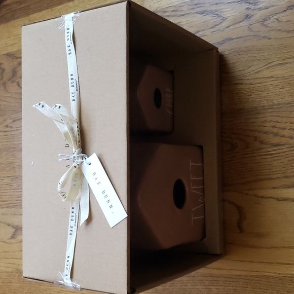 NWT Rae Dunn Tweet And Chirp Set Of 2 Birdhouses - Picture 2 of 5